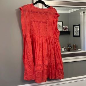 Free people mink dress, Worn once, coral, lace, with slip, size L